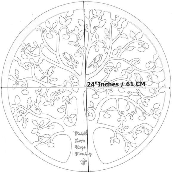 Metal Tree of Life, 24" Metal Wall Decor, Circle of Life, Metal Wall Art, Round - Picture 5 of 5